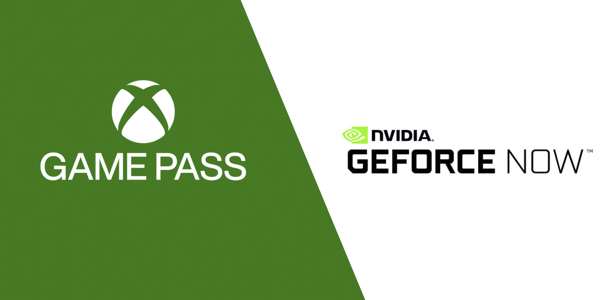 Xbox Game Pass ve NVIDIA GeForce NOW logoları bir arada yer alıyor ...